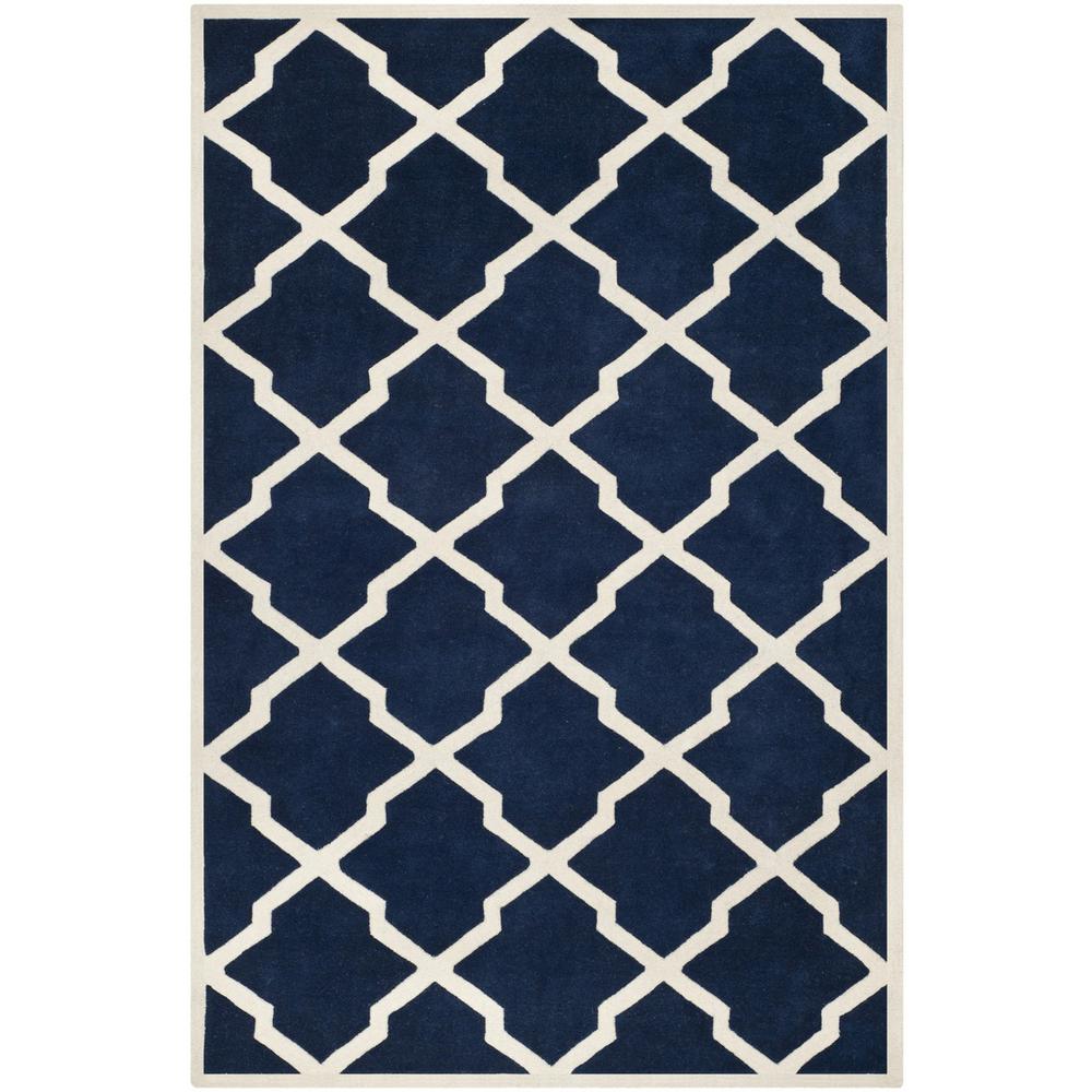 CHATHAM, DARK BLUE / IVORY, 6' X 9', Area Rug, CHT735C-6. Picture 1