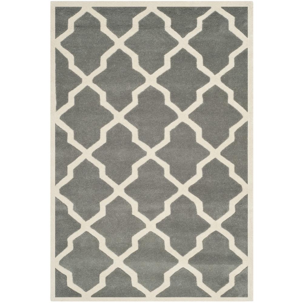 CHATHAM, DARK GREY / IVORY, 4' X 6', Area Rug, CHT735D-4. Picture 1