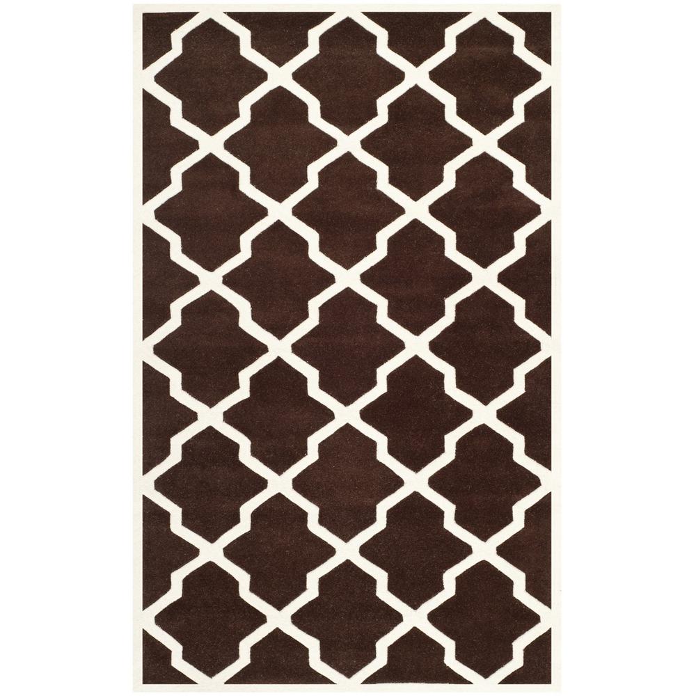 CHATHAM, DARK BROWN / IVORY, 5' X 8', Area Rug. Picture 1