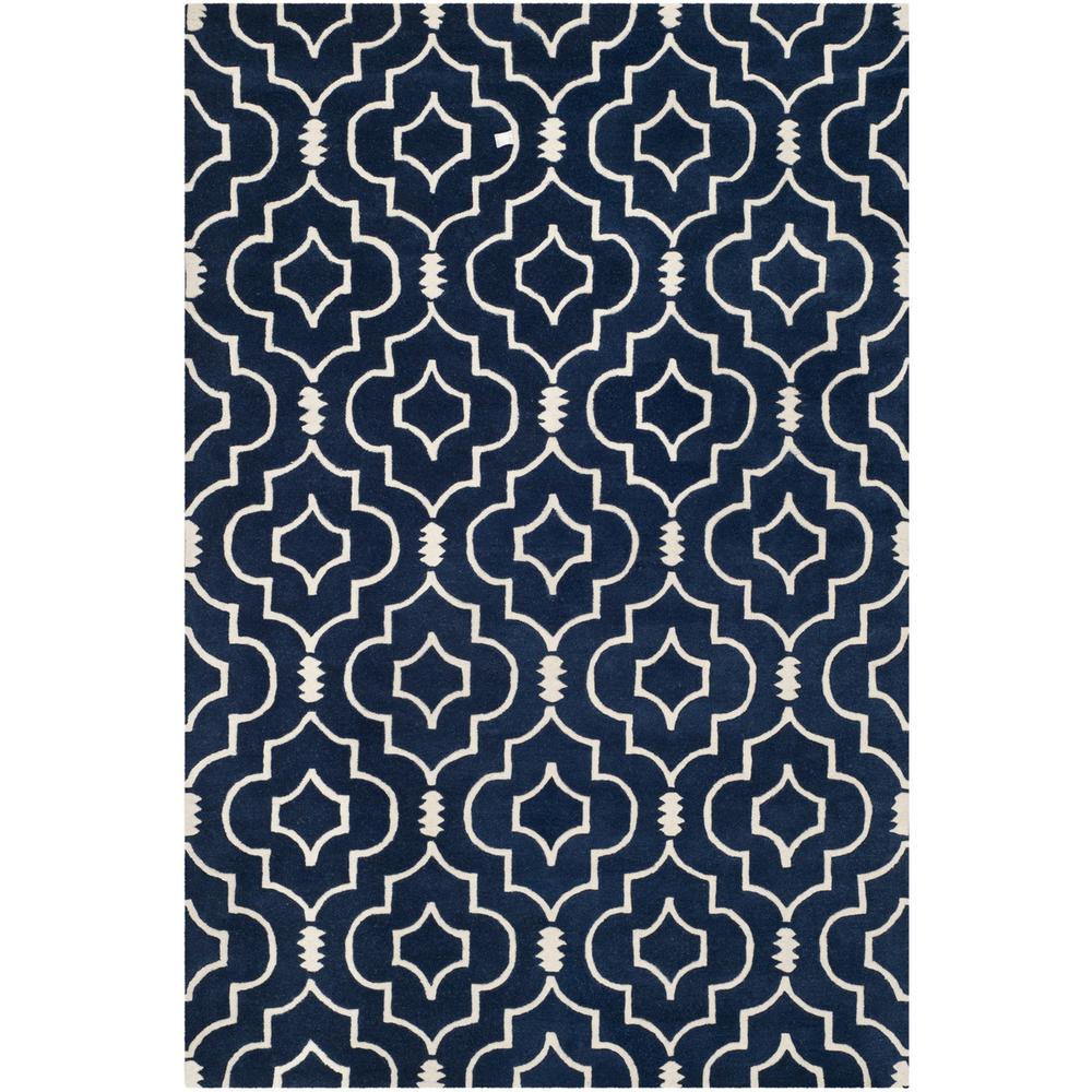 CHATHAM, DARK BLUE / IVORY, 6' X 9', Area Rug, CHT736C-6. Picture 1