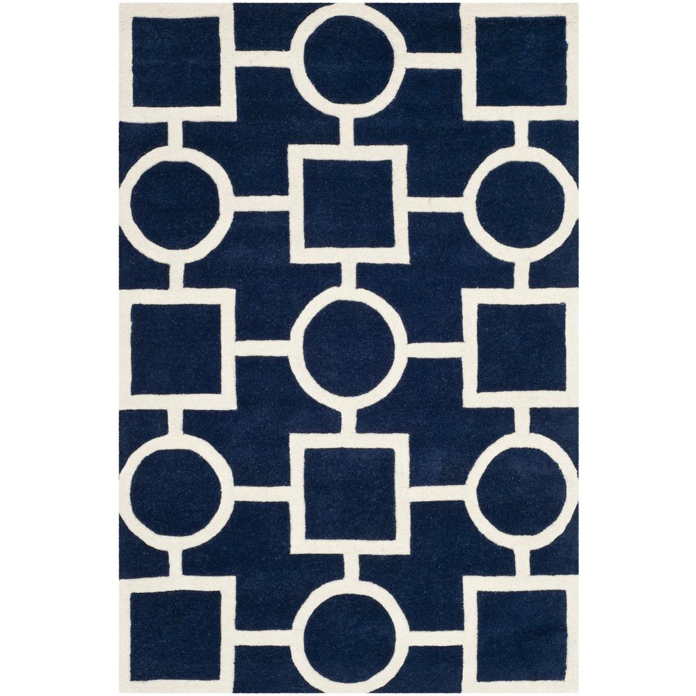 CHATHAM, DARK BLUE / IVORY, 4' X 6', Area Rug, CHT737C-4. Picture 1