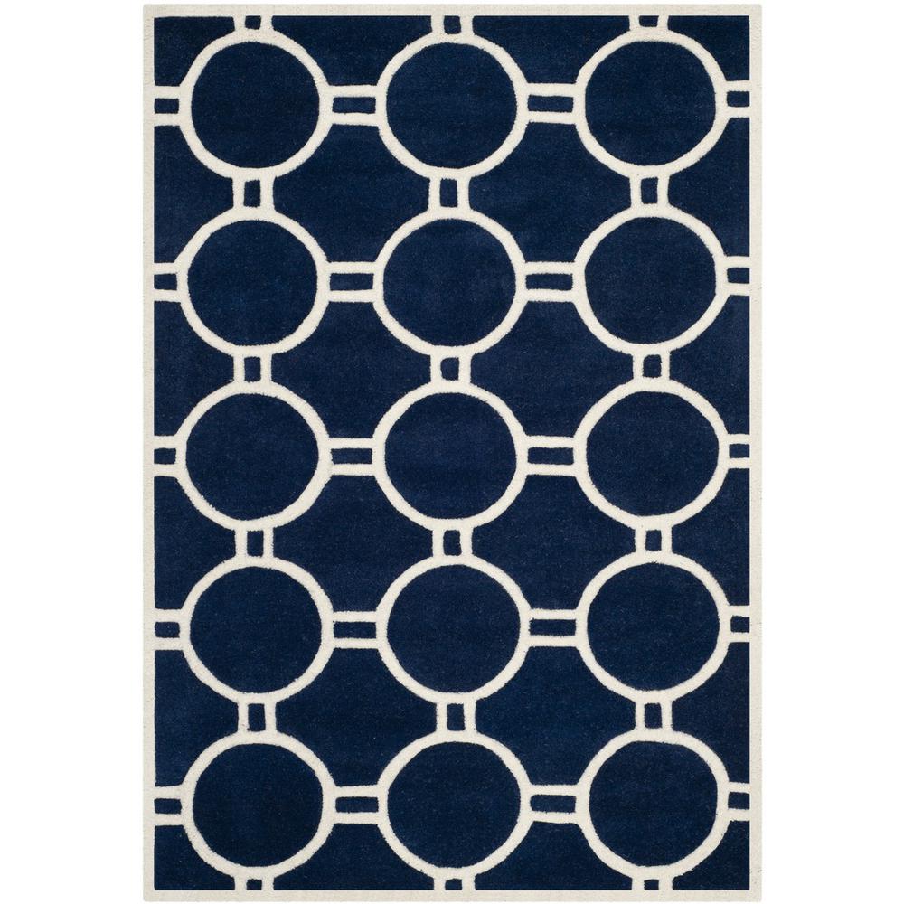 CHATHAM, DARK BLUE / IVORY, 4' X 6', Area Rug, CHT739C-4. Picture 1