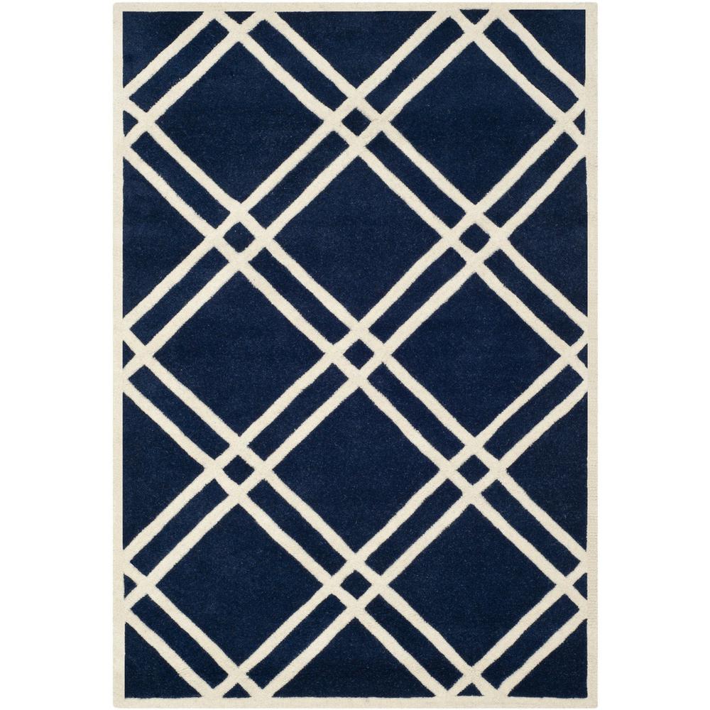 CHATHAM, DARK BLUE / IVORY, 4' X 6', Area Rug, CHT740C-4. Picture 1