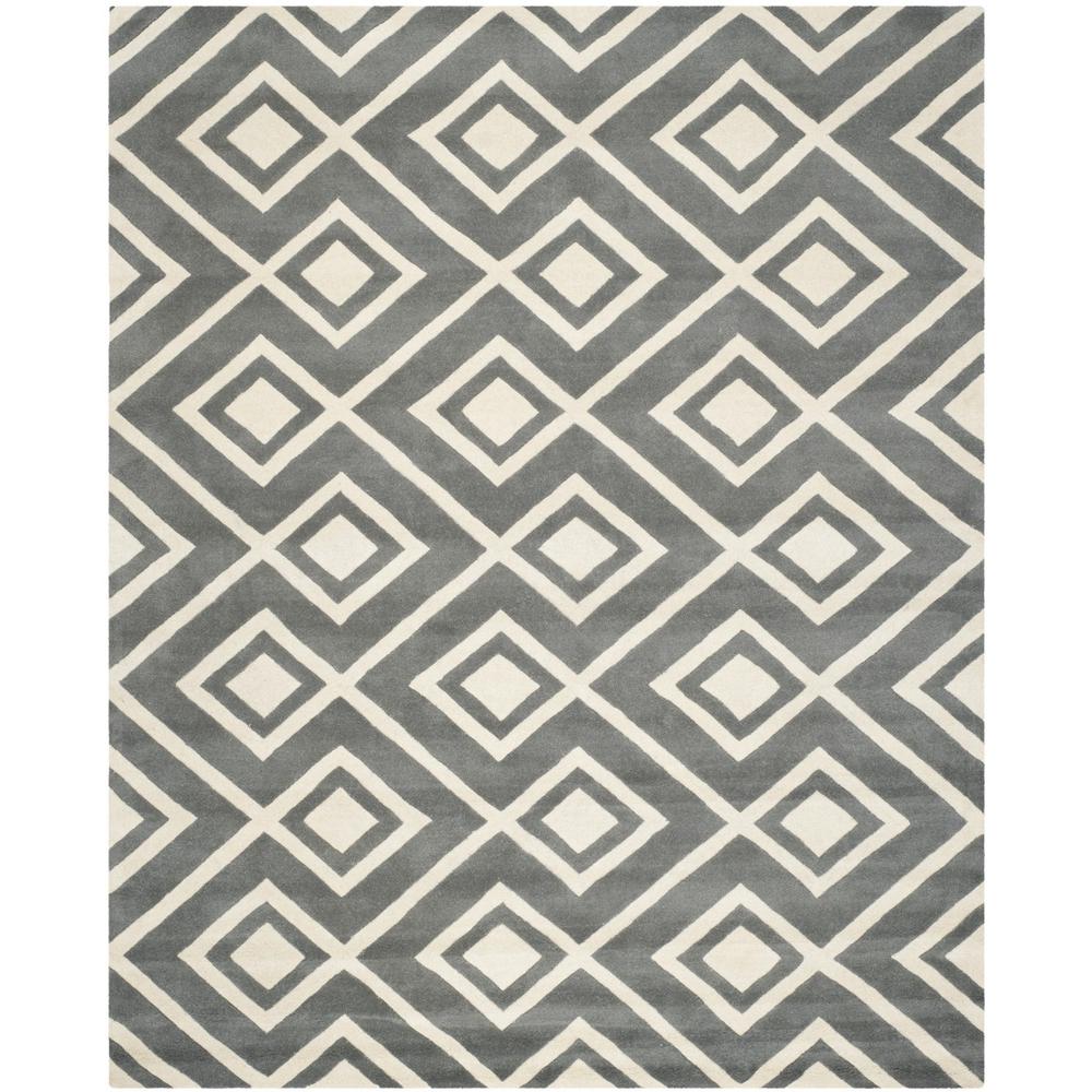 CHATHAM, DARK GREY / IVORY, 8'-9" X 12', Area Rug, CHT742D-9. Picture 1