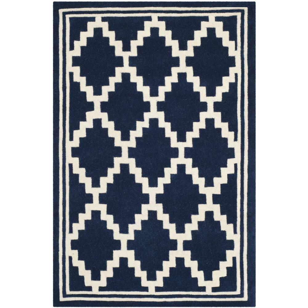 CHATHAM, NAVY / IVORY, 4' X 6', Area Rug. Picture 1