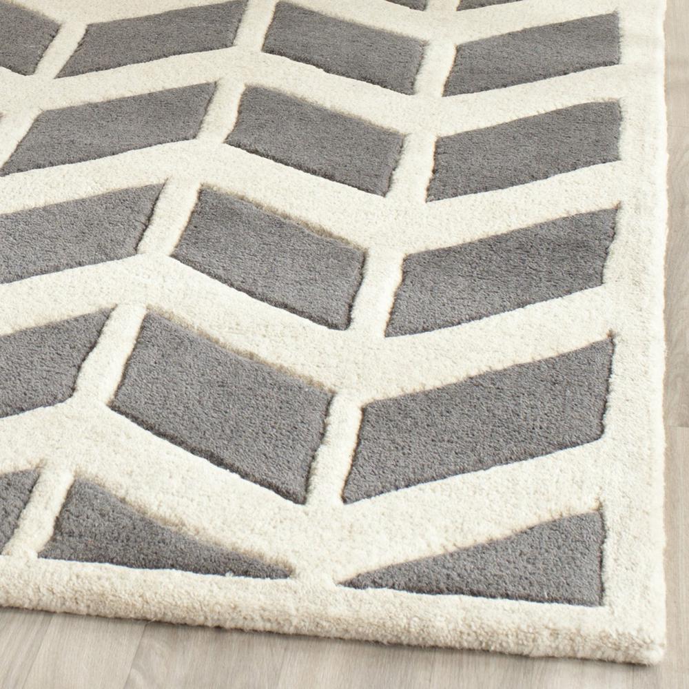 CHATHAM, DARK GREY / IVORY, 6' X 9', Area Rug, CHT746D-6. Picture 1