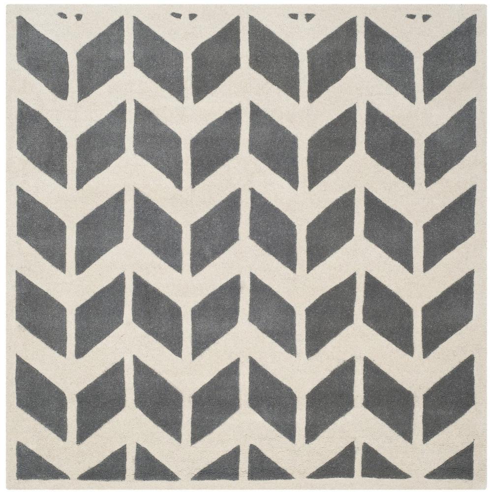 CHATHAM, DARK GREY / IVORY, 5' X 5' Square, Area Rug, CHT746D-5SQ. Picture 1