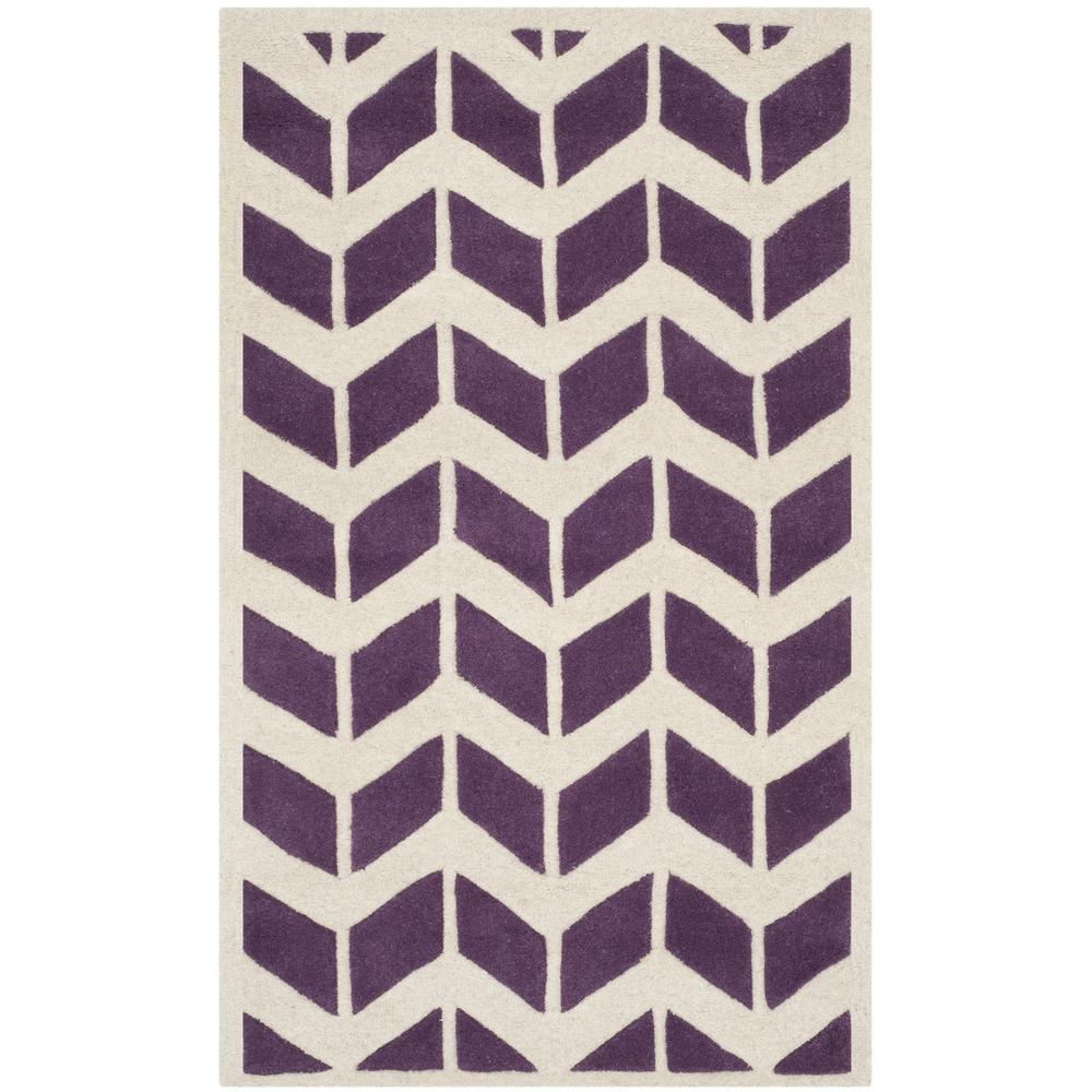 CHATHAM, PURPLE / IVORY, 4' X 6', Area Rug, CHT746F-4. Picture 1