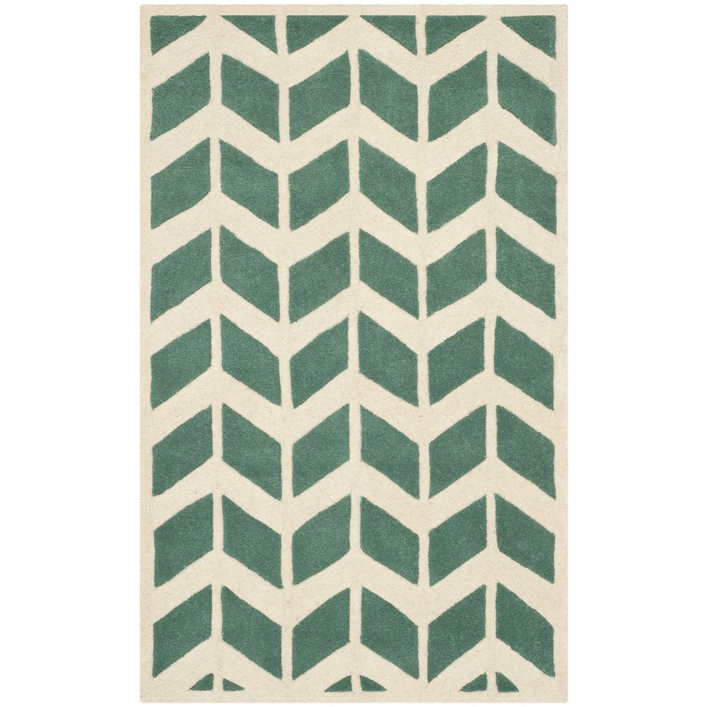 CHATHAM, TEAL / IVORY, 4' X 6', Area Rug, CHT746T-4. Picture 1