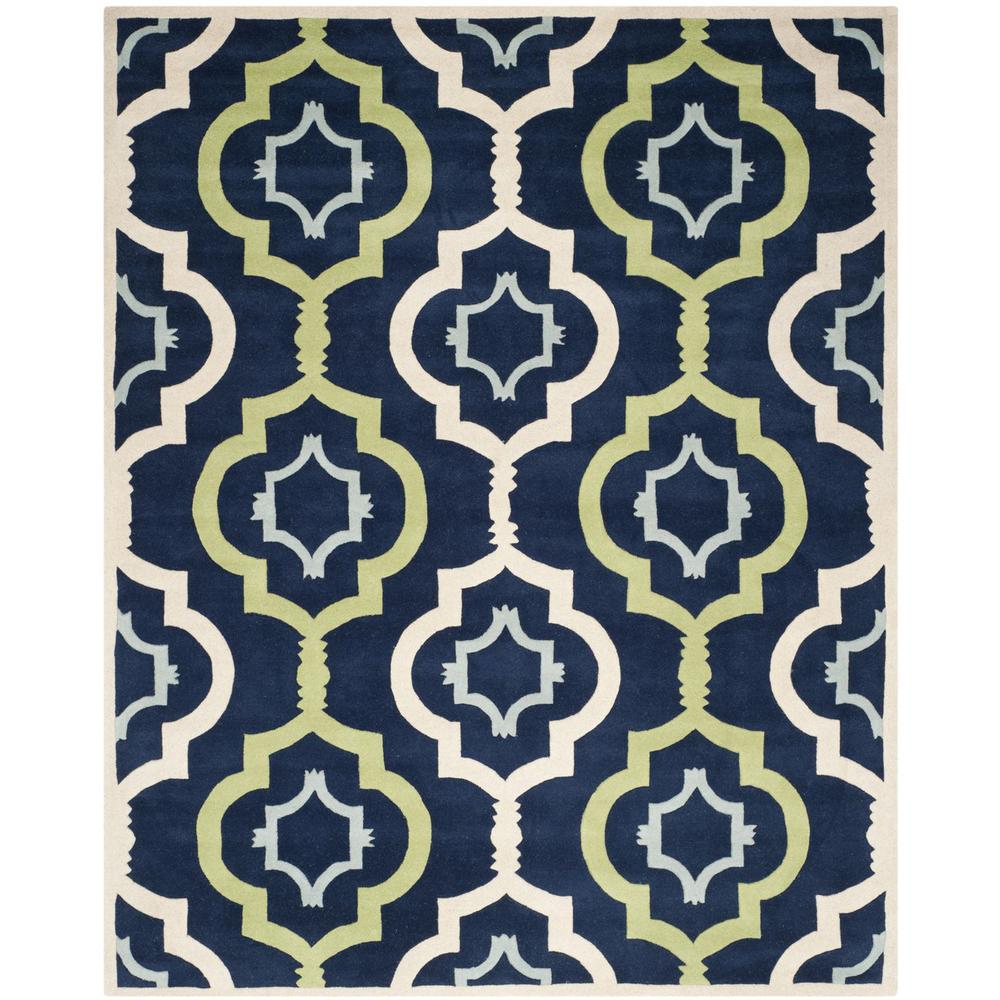 CHATHAM, DARK BLUE / MULTI, 8'-9" X 12', Area Rug. Picture 1