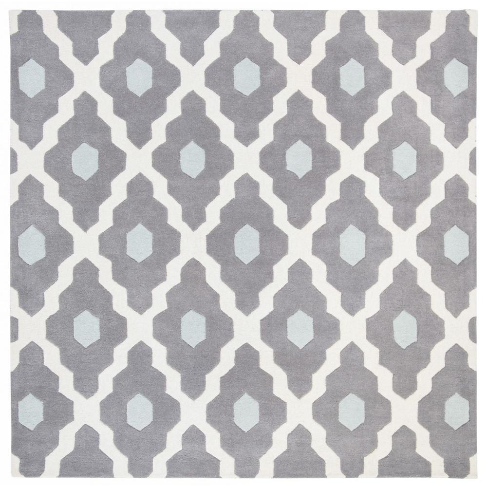 CHATHAM, IVORY / DARK GREY, 5' X 5' Square, Area Rug, CHT748D-5SQ. Picture 1