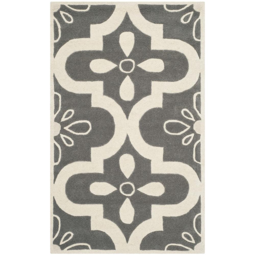CHATHAM, DARK GREY / IVORY, 4' X 6', Area Rug, CHT751D-4. Picture 1