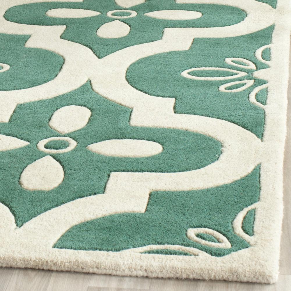 CHATHAM, TEAL / IVORY, 6' X 9', Area Rug, CHT751T-6. Picture 1
