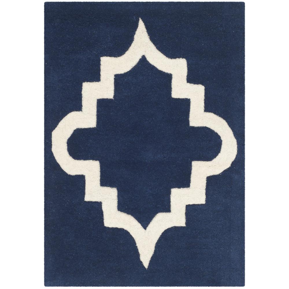 CHATHAM, DARK BLUE / IVORY, 3' X 5', Area Rug, CHT753C-3. Picture 1