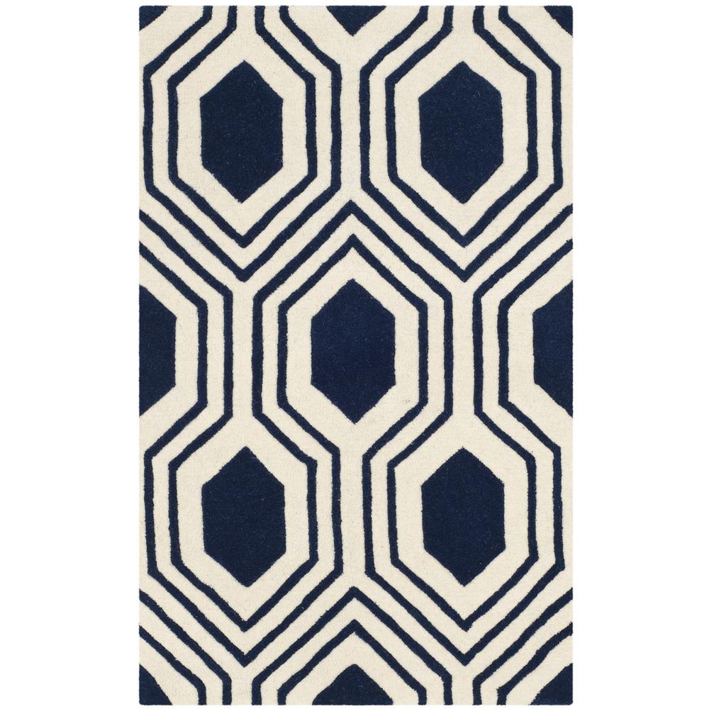 CHATHAM, DARK BLUE / IVORY, 4' X 6', Area Rug, CHT760C-4. Picture 1