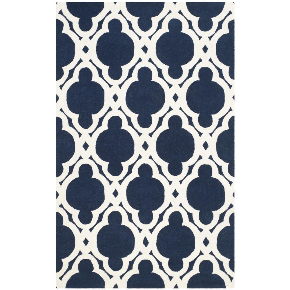 CHATHAM, DARK BLUE / IVORY, 5' X 8', Area Rug, CHT762C-5. Picture 1
