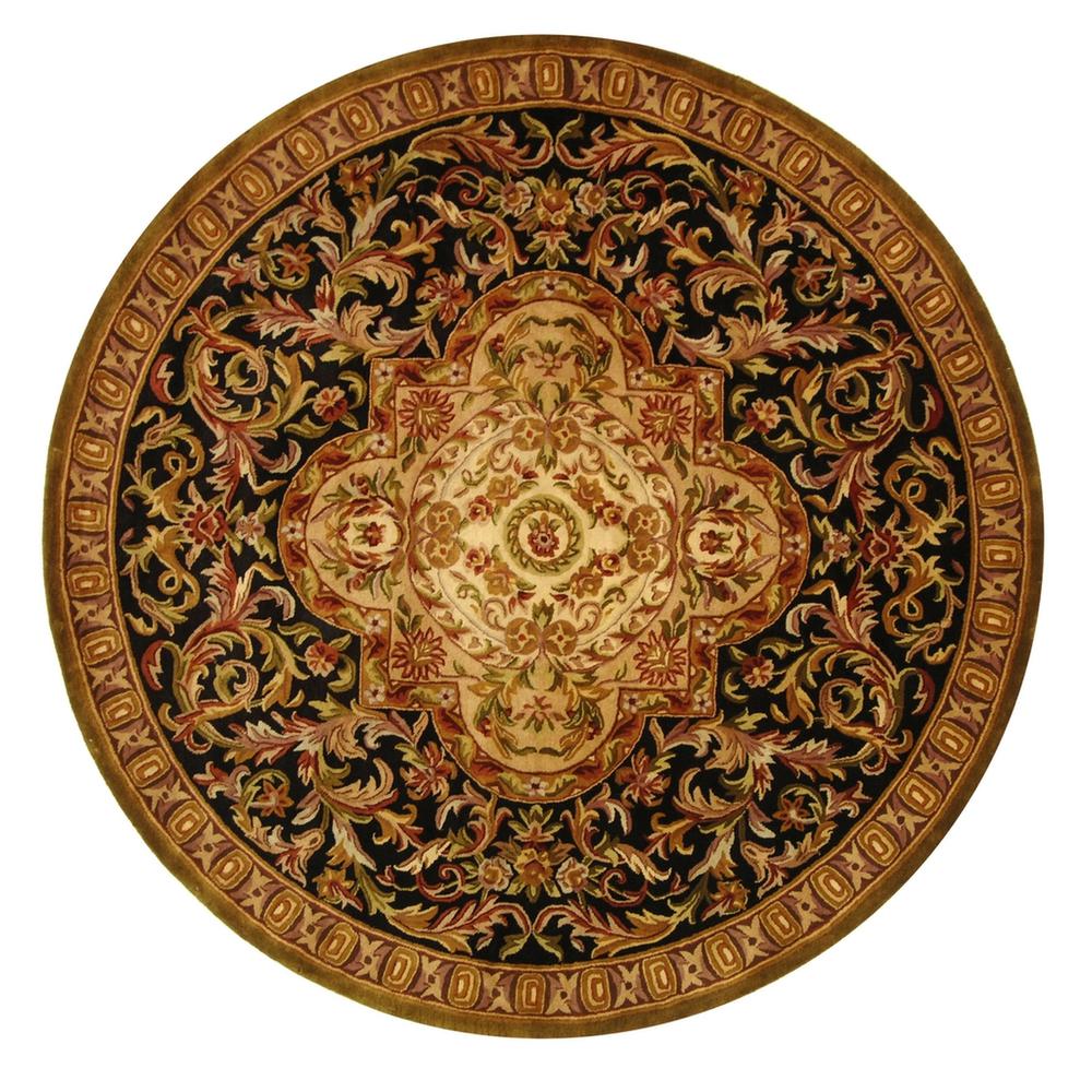 CLASSIC, BLACK / BEIGE, 8' X 8' Round, Area Rug. Picture 1