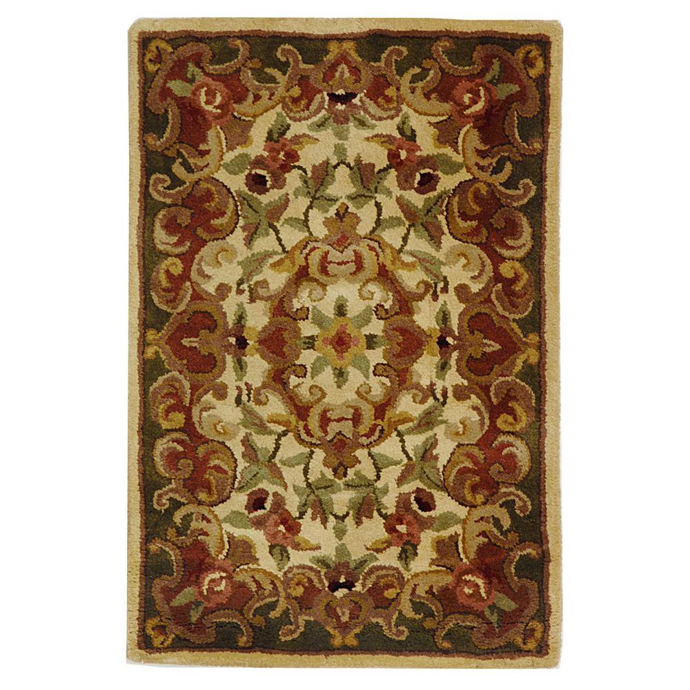 CLASSIC, IVORY / GREEN, 2'-3" X 4', Area Rug. Picture 1