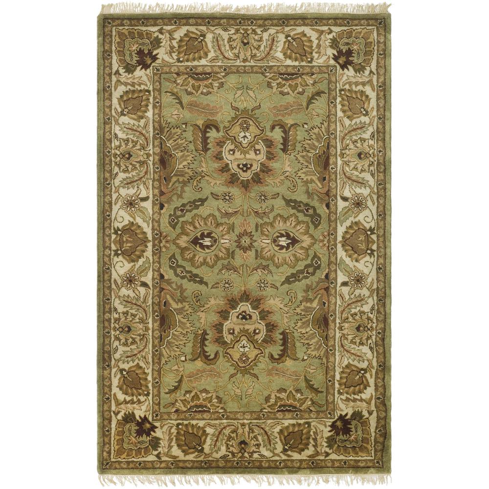 CLASSIC, GREEN / IVORY, 5' X 8', Area Rug. Picture 1