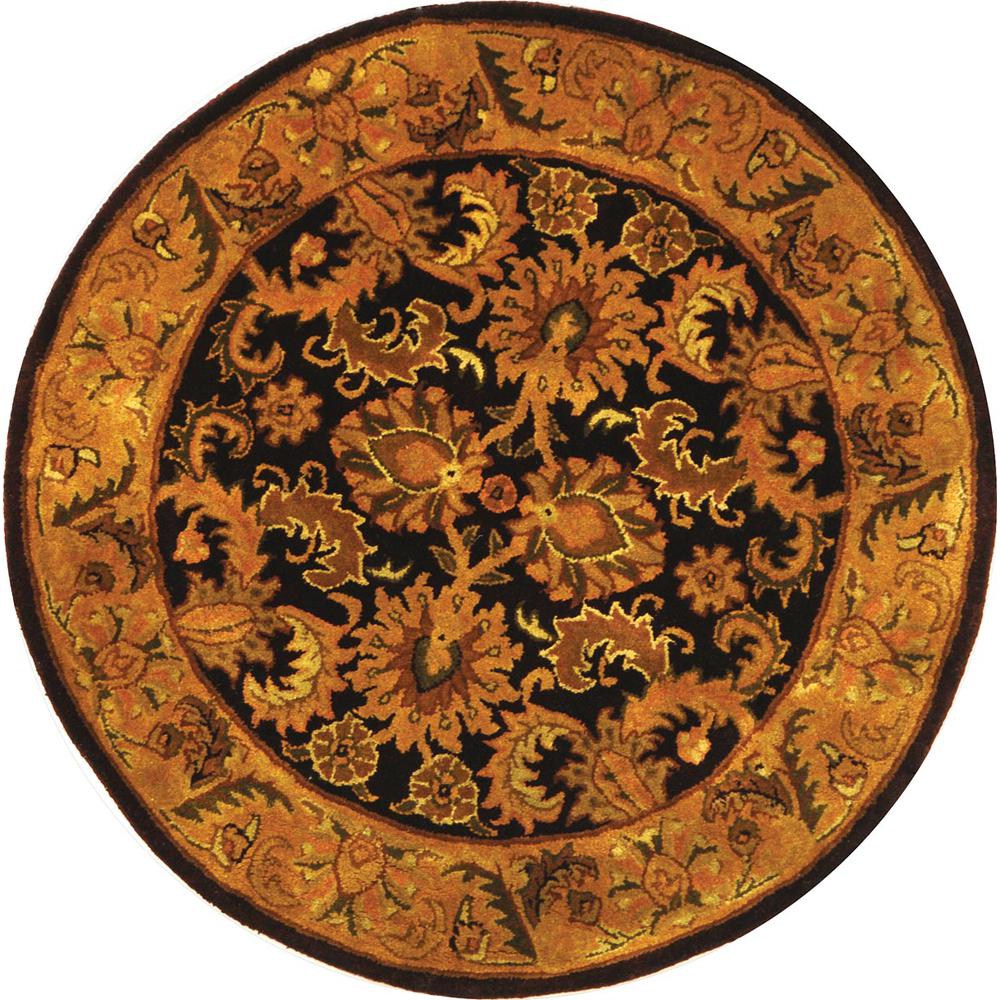 CLASSIC, DARK PLUM / GOLD, 6' X 6' Round, Area Rug. Picture 1