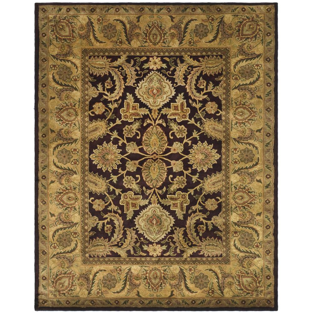 CLASSIC, DARK PLUM / GOLD, 7'-6" X 9'-6", Area Rug. Picture 1