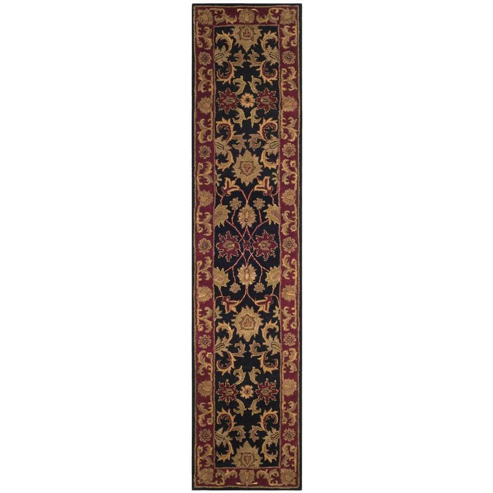 CLASSIC, BLACK / BURGUNDY, 2'-3" X 12', Area Rug. Picture 1