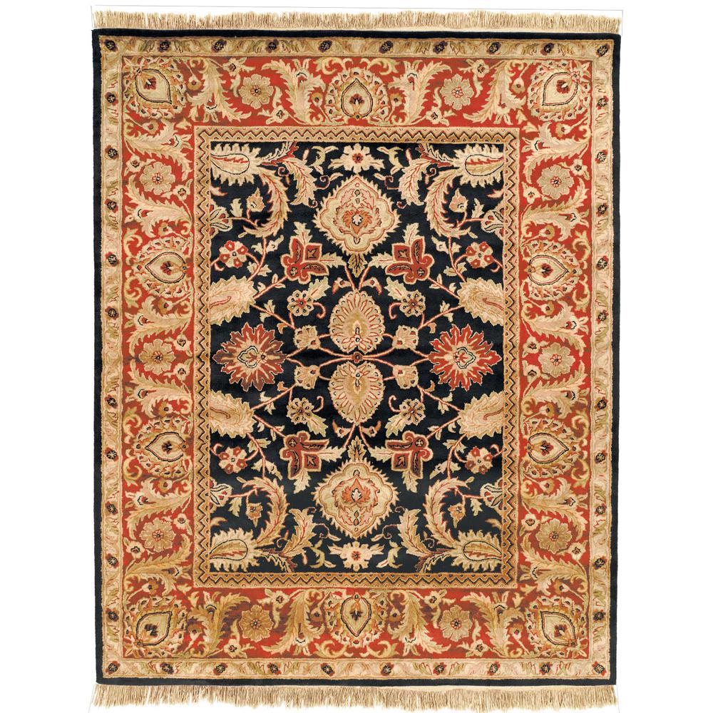 CLASSIC, BLACK / BURGUNDY, 7'-6" X 9'-6", Area Rug. Picture 1