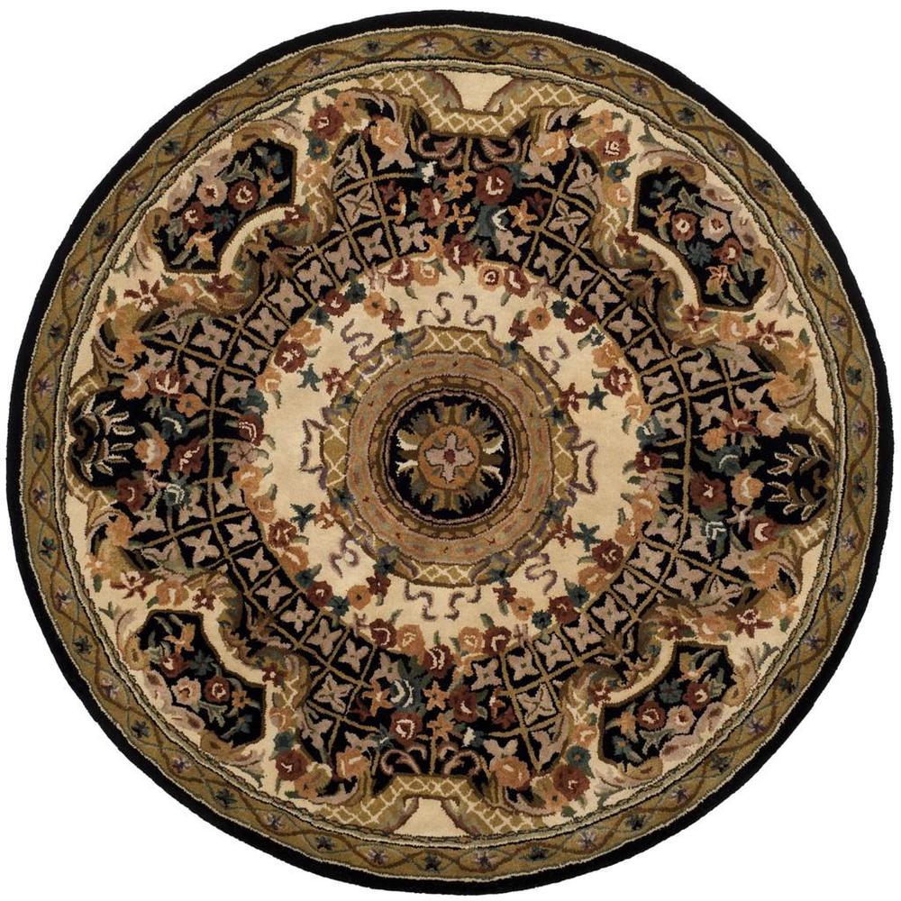 CLASSIC, BLACK / GOLD, 6' X 6' Round, Area Rug, CL304A-6R. Picture 1