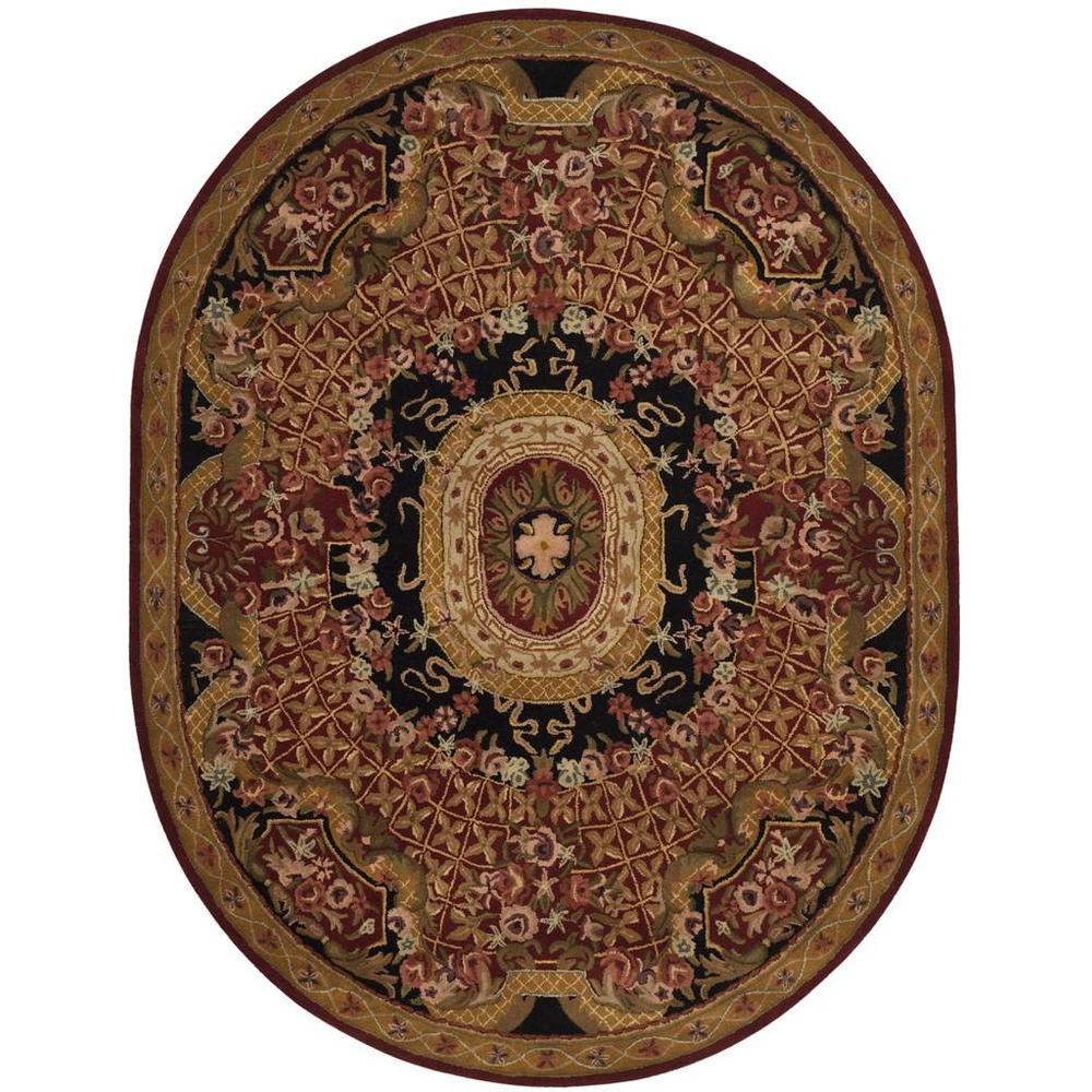 CLASSIC, ASSORTED / BLACK, 7'-6" X 9'-6" Oval, Area Rug, CL304B-8OV. Picture 1