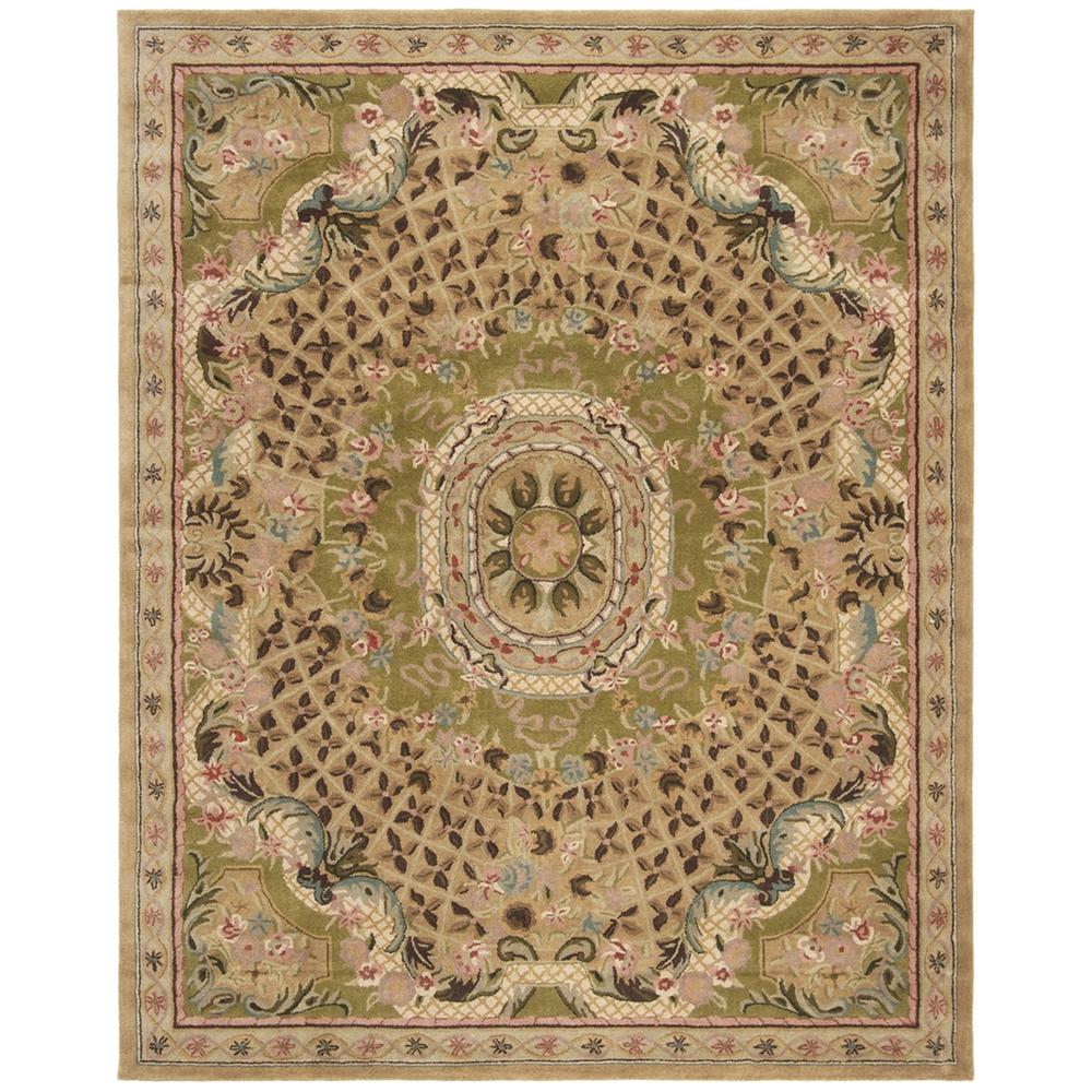 CLASSIC, TOUPE / LIGHT GREEN, 5' X 8', Area Rug. Picture 1