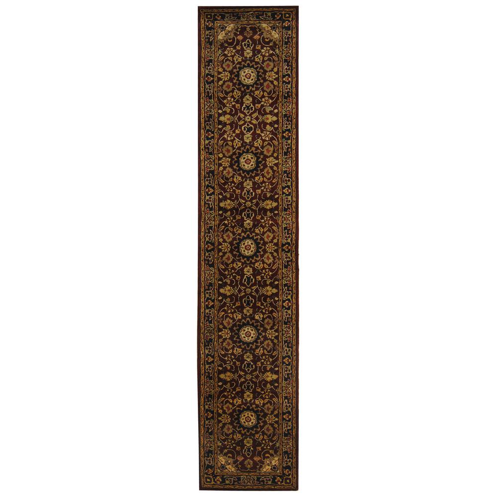 CLASSIC, BURGUNDY / NAVY, 2'-3" X 12', Area Rug. Picture 1