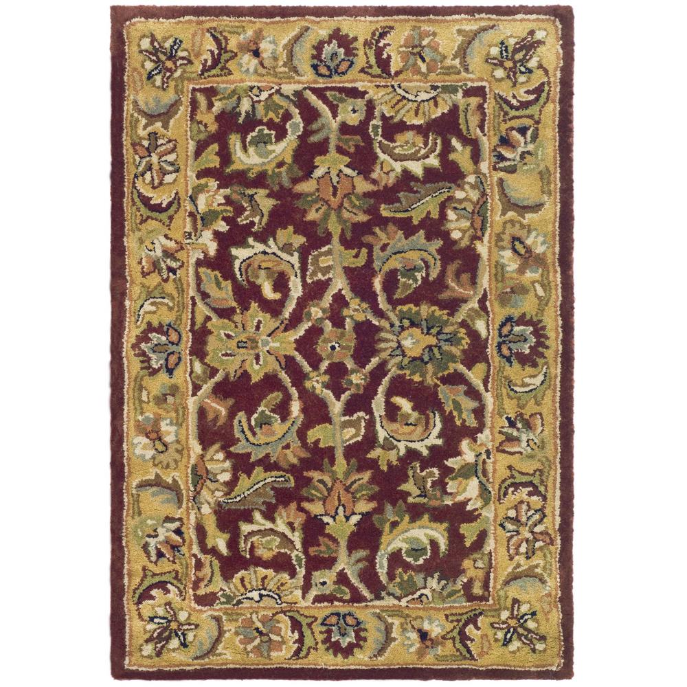 CLASSIC, RED / GOLD, 3' X 5', Area Rug. Picture 1