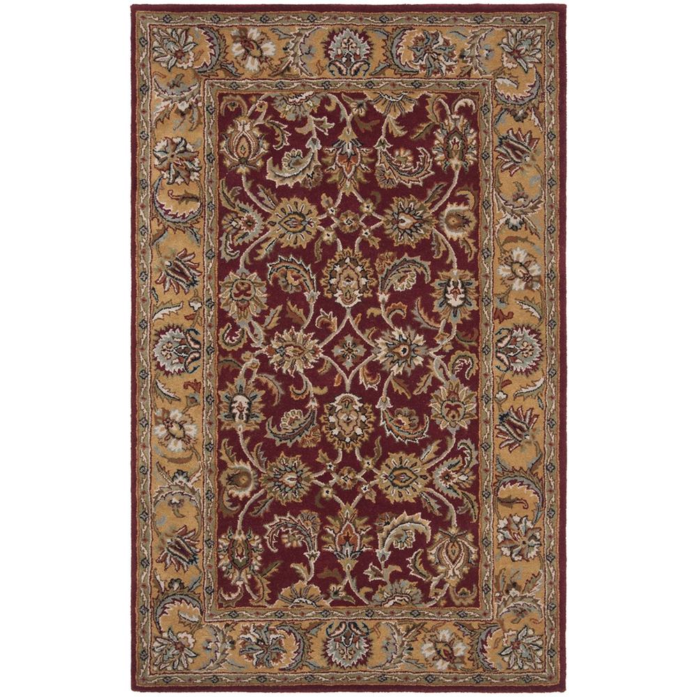 CLASSIC, RED / GOLD, 5' X 8', Area Rug. Picture 1