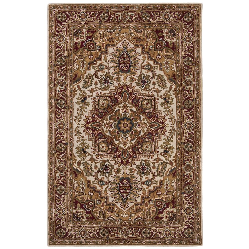 CLASSIC, LIGHT GOLD / RED, 5' X 8', Area Rug. Picture 1