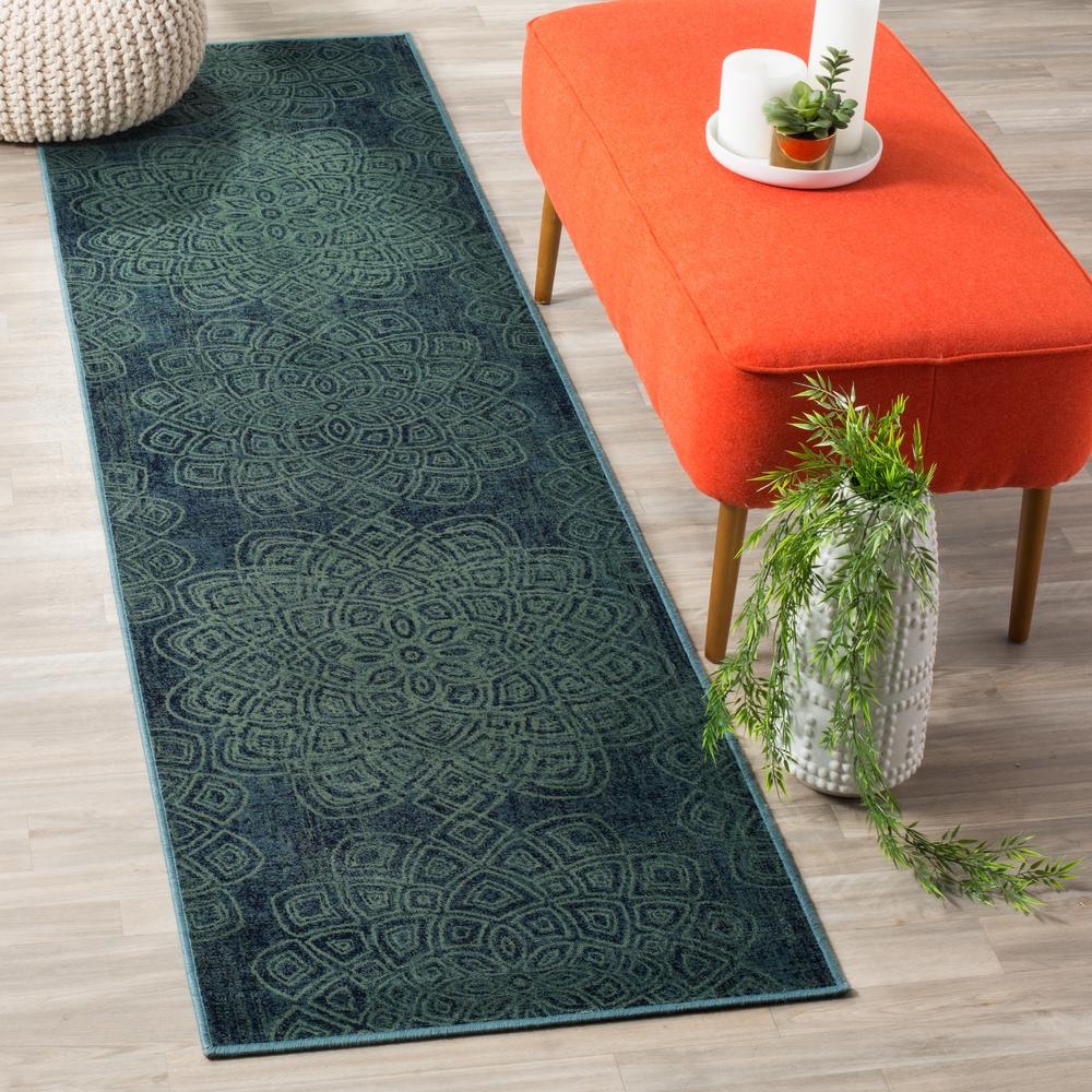 CONSTELLATION VINTAGE, LIGHT BLUE / MULTI, 2'-2" X 8', Area Rug, CNV751-2220-28. Picture 2
