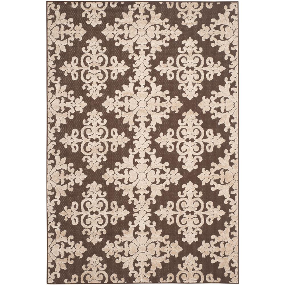 COTTAGE, BROWN / CREME, 5'-3" X 7'-7", Area Rug. Picture 1