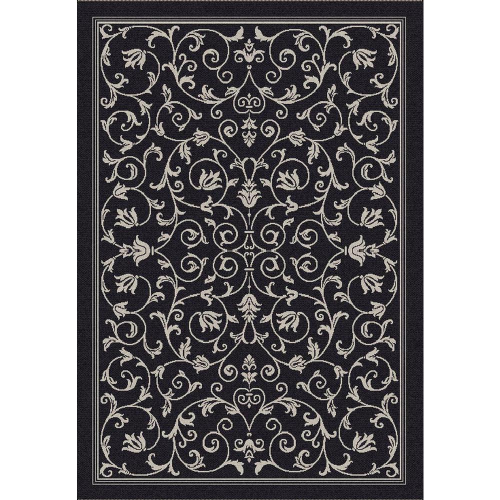 COURTYARD, BLACK / SAND, 2'-3" X 10', Area Rug, CY2098-3908-210. Picture 1