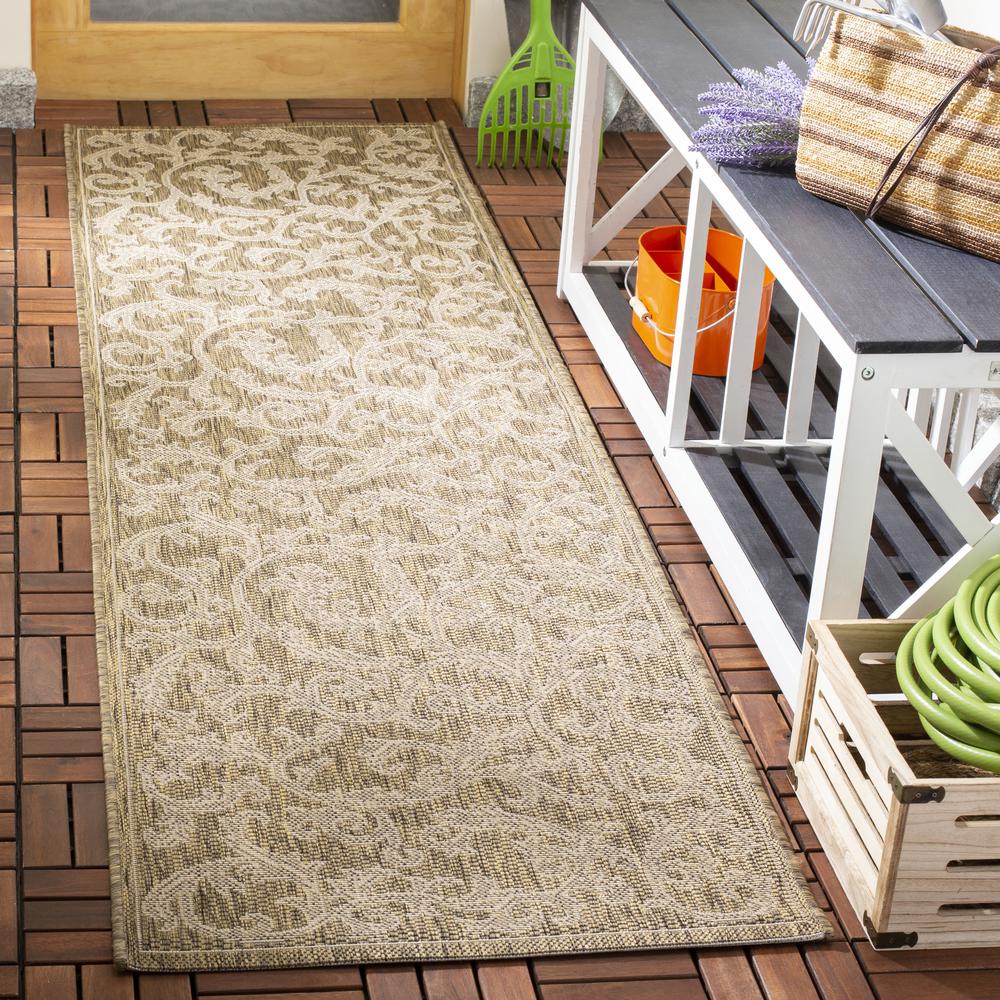 COURTYARD, BROWN / NATURAL, 2'-3" X 8', Area Rug. Picture 2