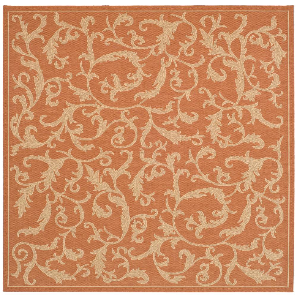 COURTYARD, TERRACOTTA/NATURAL, 7'-10" X 7'-10" Square, Area Rug, CY2653-3202-8SQ. Picture 1