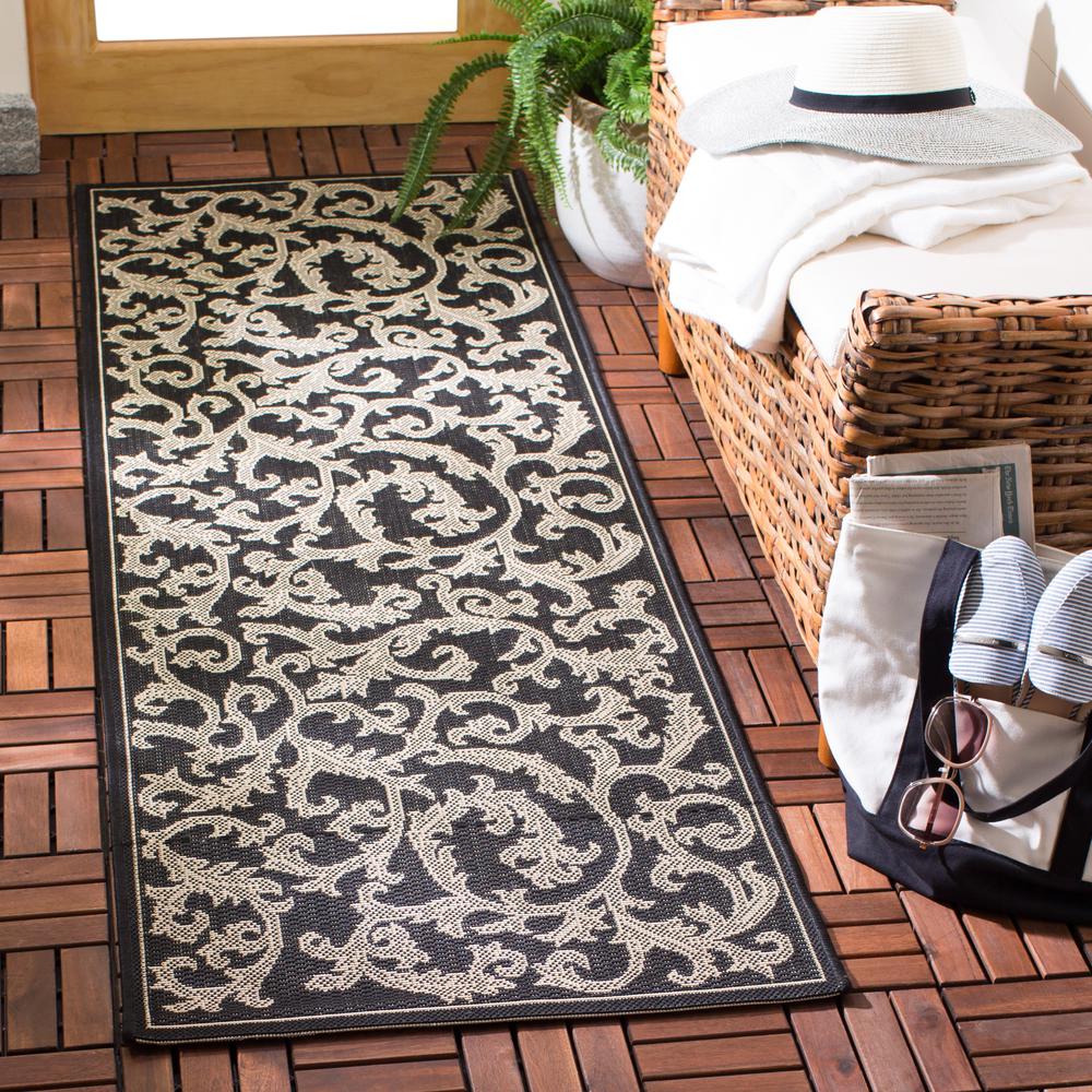 COURTYARD, BLACK / SAND, 2'-3" X 6'-7", Area Rug, CY2653-3908-27. Picture 4
