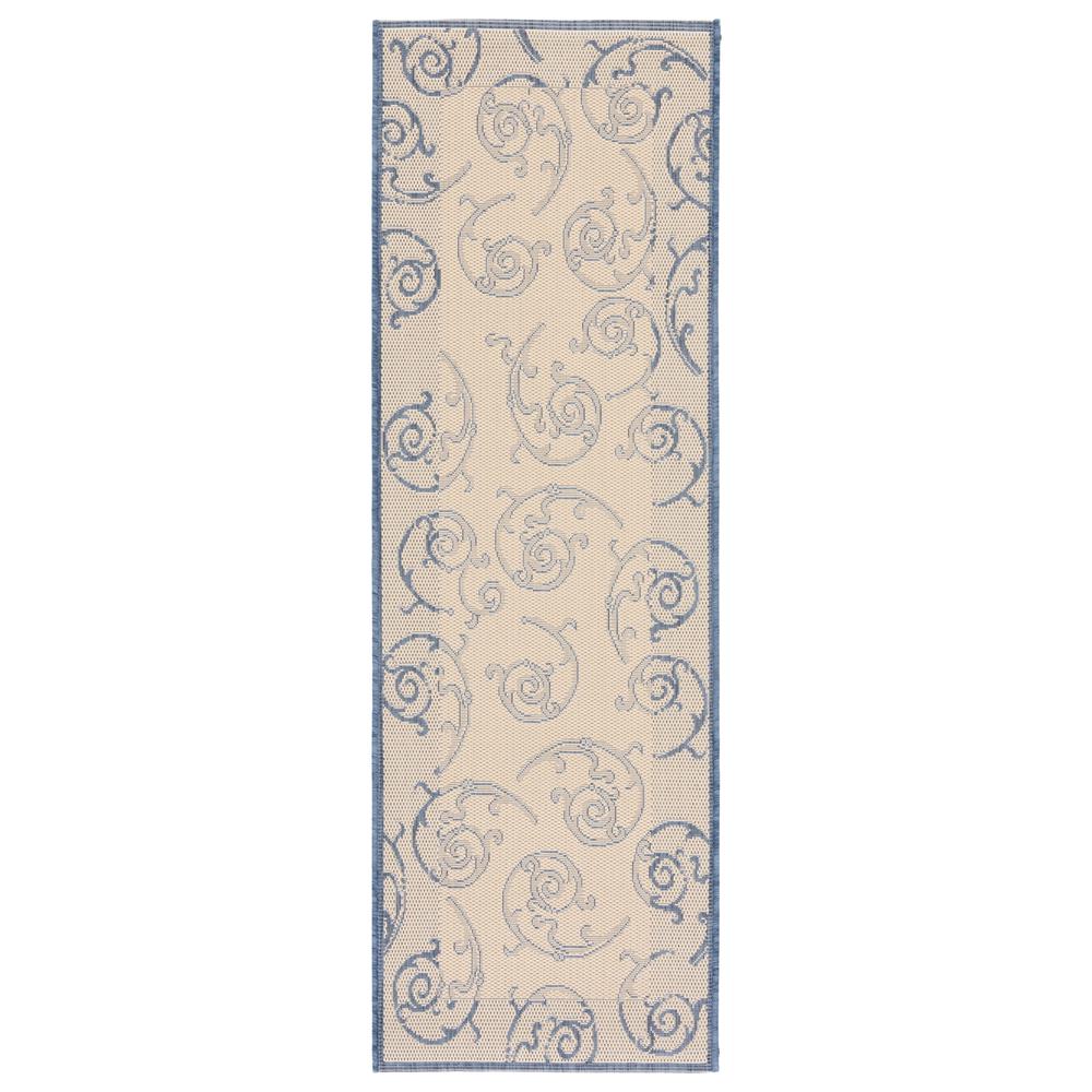 COURTYARD, NATURAL / BLUE, 2'-3" X 6'-7", Area Rug, CY2665-3101-27. Picture 4