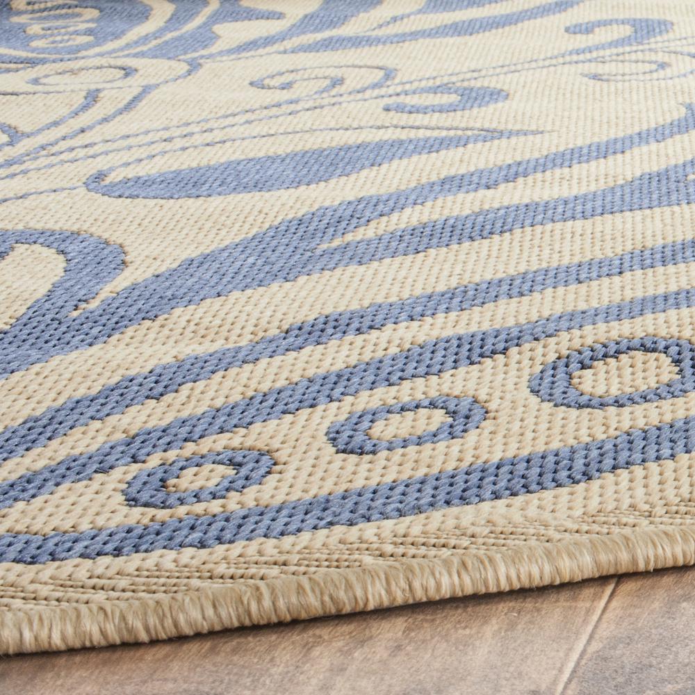 COURTYARD, NATURAL / BLUE, 5'-3" X 5'-3" Round, Area Rug, CY2961-3101-5R. Picture 5