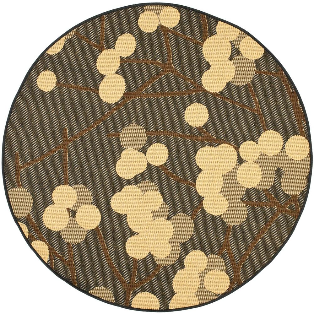 COURTYARD, BLACK NATURAL / BROWN, 6'-7" X 6'-7" Round, Area Rug, CY4037D-7R. Picture 1