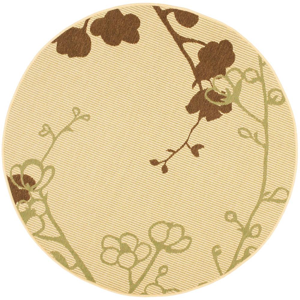 COURTYARD, NATURAL / OLIVE, 6'-7" X 6'-7" Round, Area Rug, CY4038A-7R. Picture 1