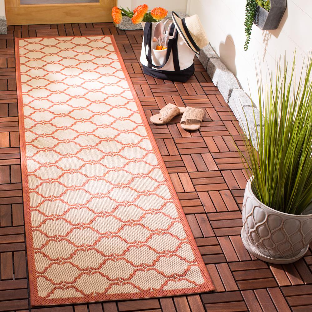 COURTYARD, BEIGE / TERRACOTTA, 2'-3" X 8', Area Rug, CY6009-231-28. Picture 2