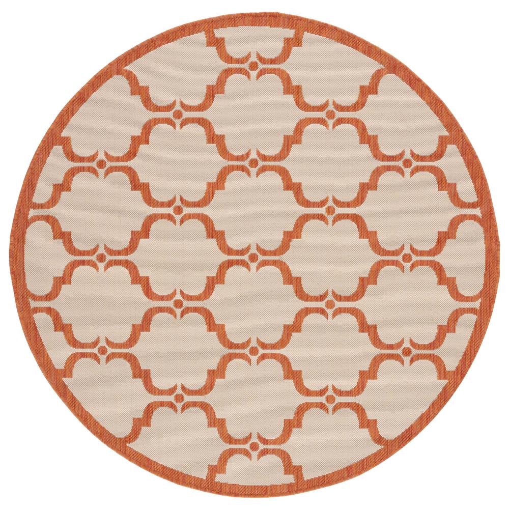 COURTYARD, BEIGE / TERRACOTTA, 5'-3" X 5'-3" Round, Area Rug, CY6009-231-5R. Picture 3