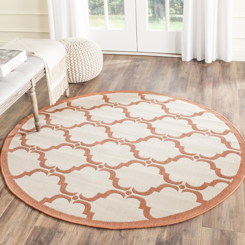 COURTYARD, BEIGE / TERRACOTTA, 5'-3" X 5'-3" Round, Area Rug, CY6009-231-5R. Picture 1