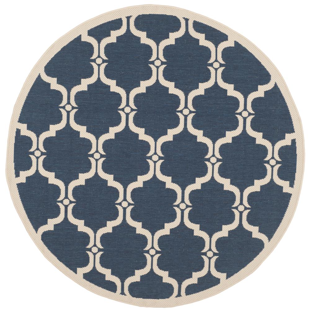 COURTYARD, NAVY / BEIGE, 5'-3" X 5'-3" Round, Area Rug, CY6009-268-5R. Picture 2