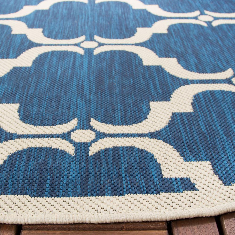 COURTYARD, NAVY / BEIGE, 5'-3" X 5'-3" Round, Area Rug, CY6009-268-5R. Picture 3