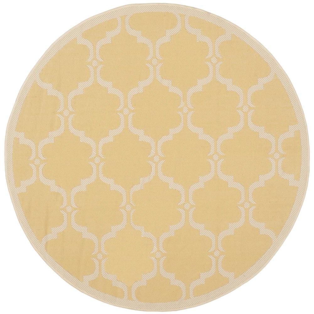 COURTYARD, YELLOW / BEIGE, 5'-3" X 5'-3" Round, Area Rug. Picture 1